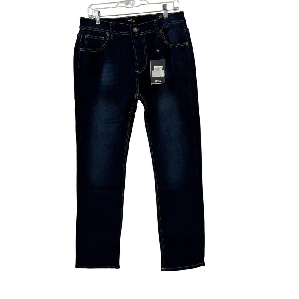 NWT Top look regular tapered dark wash jeans